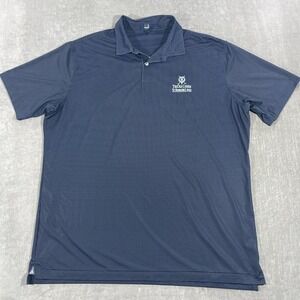 Dunhill Links Men's XXL Dark Navy‎ Blue White Dot Pattern Golf Polo Shirt